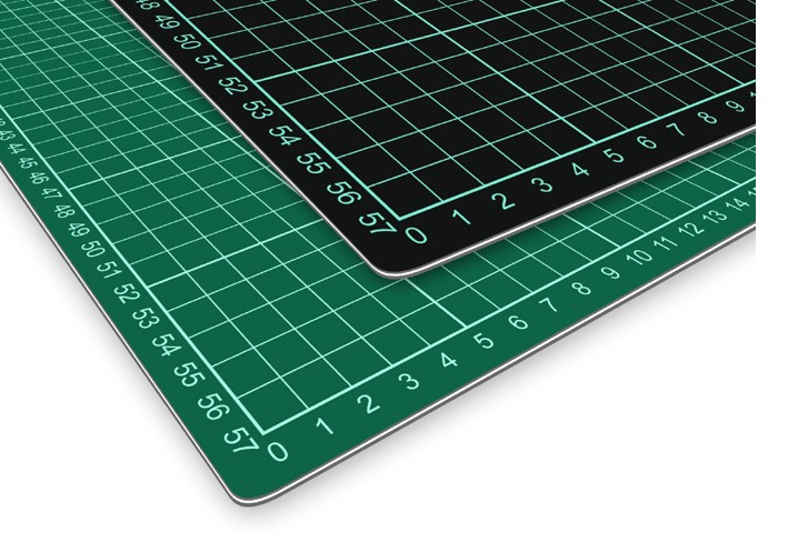 selbstheilende Schneidematte 30 x 45 cm grn/schwarz mit Raster