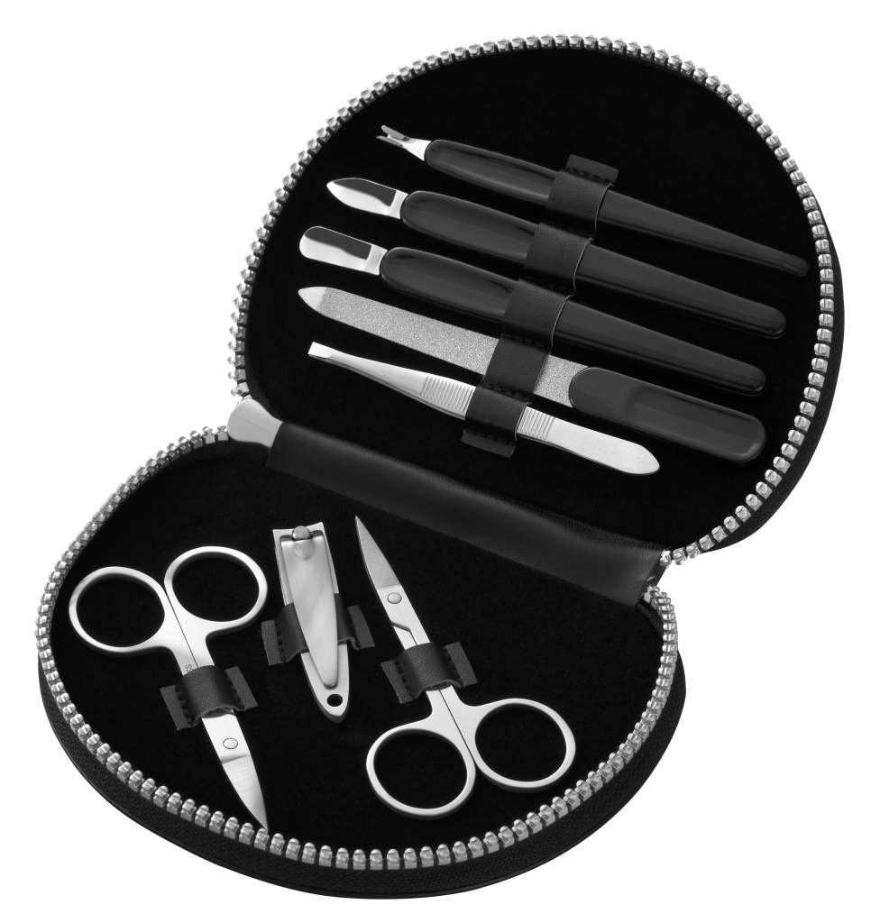 Lederetui Nagelpflege Set 8-tlg Mit Solinger Schere | Maniküre Set In Bronzefarben