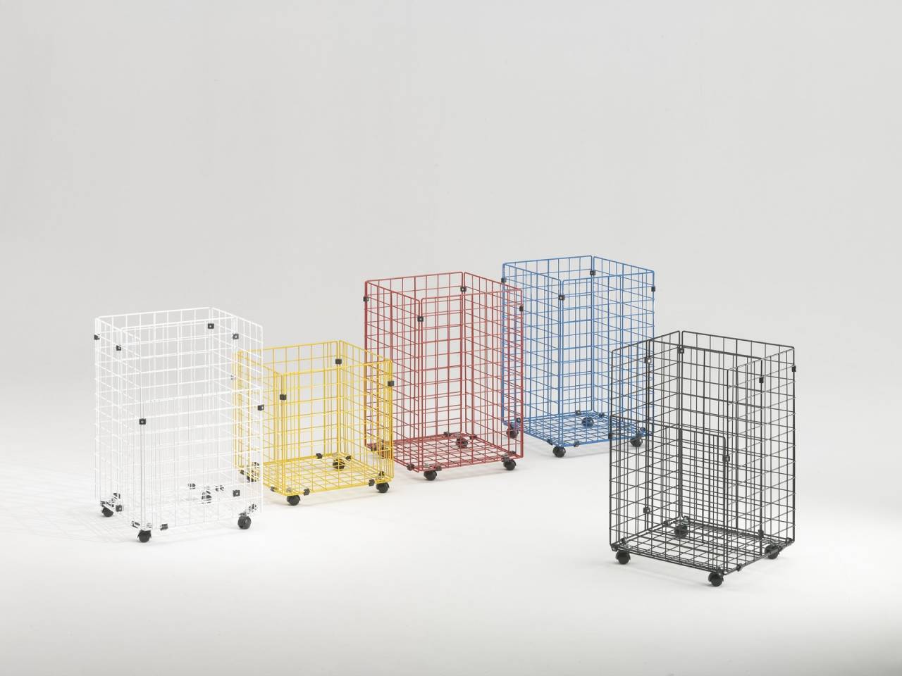 Gitterbox mit Rollen 43 x 42 x 66 cm in wei zur Aufbewahrung von Plnen, Pap...