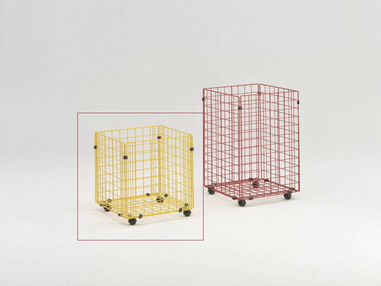Gitterbox mit Rollen 43 x 42 x 46 cm in wei zur Aufbewahrung von Plnen, Pap...